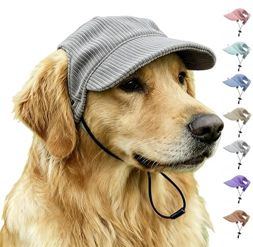 TABKSOLA Casquette de baseball pour animaux de compagnie avec trous pour les oreilles - Bonnet multicolore pour chiens & chat, chapeau de soleil pour chien pour l'été & l'automne, casquette de