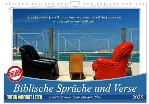 Biblische Sprüche und Verse (Wandkalender 2025 DIN A4 quer), CALVENDO Monatskalender
