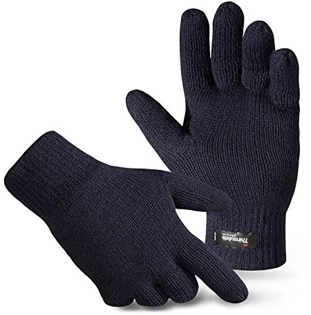 Herren Thermo Strick-Handschuhe Thinsulate Navy XXL