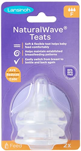 Lansinoh NaturalWave Fast Flow Teats (Pack of 2) Baby Bottle Teat