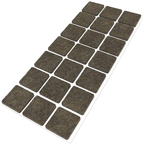 Adsamm® / 21 x Selbstklebende Filzgleiter/Braun / 30x30 mm/Quadratisch/Möbelgleiter aus Filz mit 3.5 mm Stärke/Möbel- und Bodengleiter