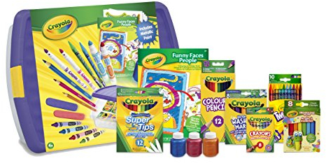 CRAYOLA Mega Activity Tub - Including Crayons, Markers, Pencils, Pens, Paints, Clays, Colouring Book Age 4+ and Stickers | Kids Arts sand Crafts | Ideal for Kids Aged 4+