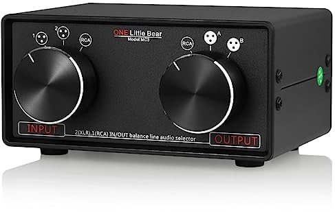 Nobsound, preamplificatore passivo XLR per commutare l'audio in RCA, Little Bear, modello: MC3, convertitore stereo 3 ingressi e 3 uscite bilanciate XLR e RCA