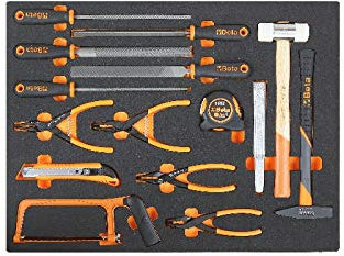 Beta MB56 - Vassoio morbido in eva utensili a percussione, lime, taglio e pinze per anelli elastici