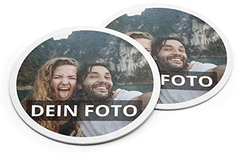 PhotoFancy® – Bierdeckel mit Foto personalisiert - Personalisierbare Bierdeckel Bedrucken (Pappe, 100er Set)