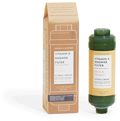 VOESH Vitamin C Duschfilter - Aromaterapi och vattenrenare - 100% vegansk: Med C-vitamin, botaniska oljor, hyaluronsyra - Citrus Crush