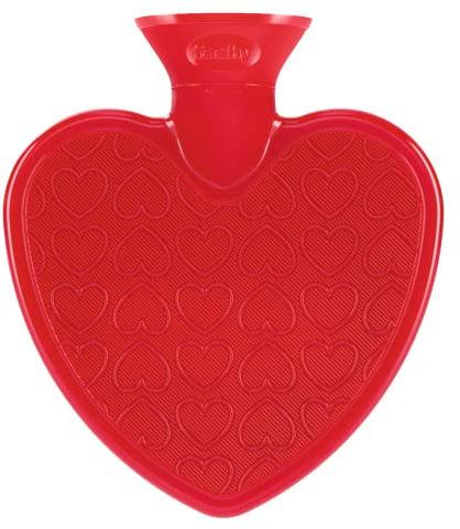 Fashy Heart Shaped Small 0.7L Hot Water Bottle - Red
