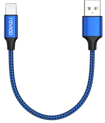 RAVIAD iPhone Ladekabel Kurz, 30CM Lightning Kabel MFi Zertifiziert Nylon iPhone Kabel Kompatibel für iPhone 13 12 11 Pro Max Mini XS XR X SE 2020 8 8 Plus 7 7 Plus 6s 6 5s 5- Blau