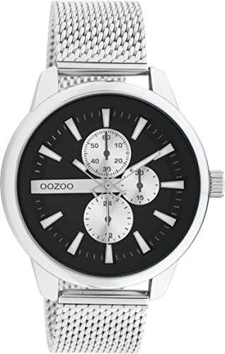 Oozoo Timepieces Herren Uhr - Armbanduhr Herren mit 20mm breites Metall Mesharmband | Hochwertige Uhr für Männer - Edle Analog Herrenuhr in rund