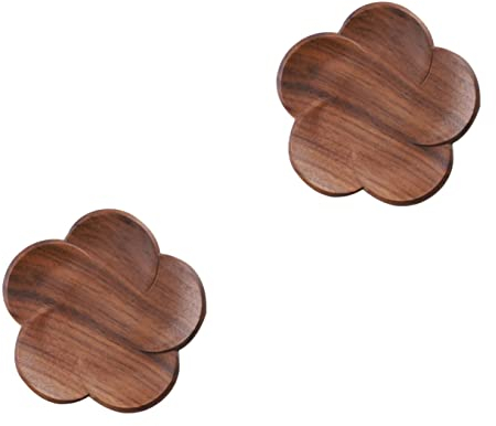 Artibetter 2 Pièces Tasse À Café Accessoires Décoratifs Table en Bois Soucoupe Vintage Rustique Tasse Réutilisable en Bois pour Et Protection Résistante Anti Plateau Boissons en