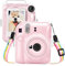 MUZIRI KINOKOO Housse Instax Mini 12 Transparent pour Appareil Photo Fuji Mini 12, étui Rigide en PVC avec Poche Photo Arrière pour 10 Photos avec Bandoulière Arc - en Ciel