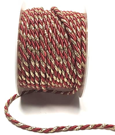 s.dekoda Kordel 15m x 4mm zweifarbig Rot - Gold Drehkordel Dekoband Kordelband Kordelschnur