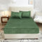 Plüsch Spannbetttuch 160x200 Winter Warm Boxspringbett Frottee Grün Olivgrüne Fleece Microfaser Spannbettlaken Doppelbett Uni Bettspanntuch für 160 x 200 Hohe Matratze Hoher Steg bis 25-30 cm