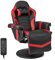 Multigot Massage Ergonomic Chair, High Back Swivel Gaming Chair with Footrest, Cup Holder, Headrest and Armrest, Adjustable Reclining Office Chair for Home Office (Red)