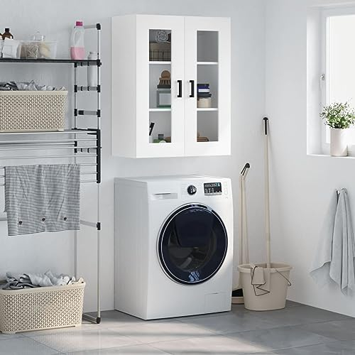 CIADAZ Wall Mounted Cabinet White 69.5x34x90 cm, Cupboard, Kitchen Cabinets, Bathroom Wall Cabinets, Utility Cupboard, Storage Cupboard, Larder Cupboard - 828476