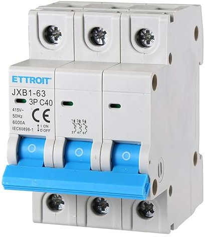 Disjoncteurs Thermique-magnétique pour Protection 3P 40A 220V 380V Salvavita 3 Modules DIN Ettroit JXB1-63-3P-40A