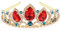 Prinzessin Krone Halloween Cosplay Haar Zubehör Mädchen Hübsch Rapunzel Tiara Rot Stein Sparkly Tiara Braut Hochzeit Kristall Haarband Tiara Pageant Tiara Geburtstag Geschenke für Mädchen Frauen