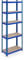 Relaxdays Schwerlastregal, HBT 180x60x30 cm, bis 500 kg, 5 Ebenen, Keller, Garage, Lagerregal zum Stecken, Stahl, blau