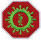Aufnäher zum Aufbügeln / Aufbügeln, Motiv Stop Virus, Grün