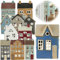 LS-LebenStil Teelichthaus Lichthaus 17cm Blau Creme Keramik Fachwerkhaus Nyhavn Teelichthalter