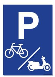 Panneau CombiCraft Parking pour vélo et scooter, dimension de 21 x 30 cm, en aluminium, pour intérieur et extérieur, résistant aux intempéries