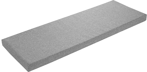 sleepling Bankauflage 110x40 cm hellgrau, Sitzkissen Outdoor & Indoor, Bankpolster, Bezug waschbar, Unterseite Antirutsch, Made in EU