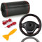 Echtes Leder Lenkradbezug, Lenkradbezug Zum Nähen, Lenkradbezug Leder Universal Passform 37-39 cm Autolenkräder, Zweifarbiger Lenkradbezug aus Leder (Rote Linie, Schwarz)
