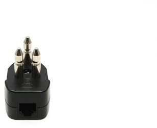 Geemarc Spina Telefonica a RJ11 - Adattatore Telefonico con Connettore RJ11 - Adatto per l'Italia - Presa Telefonica Tripolare Nera