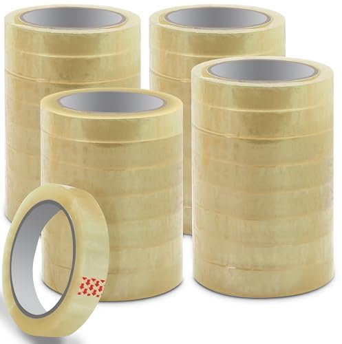 Waytex Pack de 32 Rubans adhésif de bureau transparent brillant haut pouvoir adhésif, largeur 19 mm rouleau de 66m qualité Pro épaisseur 50 micronS