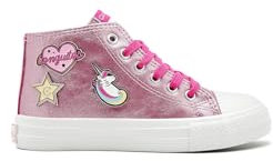 Conguitos - Zapatillas Altas Casual para niños cómodas (Rosa/Talla 33)