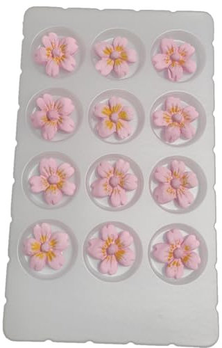 Essbare 12 Stück Blumen Kuchen-Cupcake-Topper für Torte Essbare Tortendeko, Bienen Torte Kuchen Deko für Cupcakes und Eis, Muffin