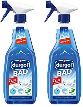 durgol Badreiniger mit Abperleffekt & ohne Trocken wischen – für Dusche, Fliesen, Waschbecken, Armaturen u.v.m. – Biologisch abbaubar – Deutsche Version – 1 x 500ml (Packung mit 2)