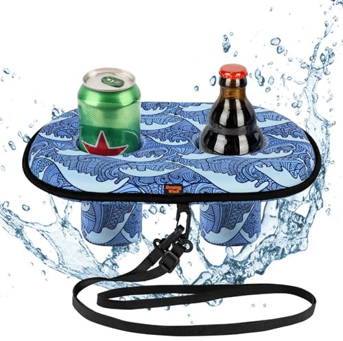 Desing Wish 1 Stück 2 Löcher Getränkehalter Pool Schwimmend Neoprene Schwimmender Pool Tablett Getränke Kühler Bierhalter Drink Holder Float für Erwachsene Strand Pool Bar Zubehör Sommer Party Deko