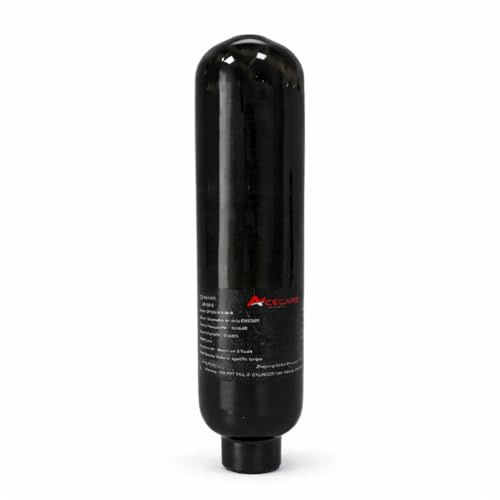 Acecare 0,5 l / 31 ci Kohlefaser PCP Lufttank, 300 bar 4500 PSI, CE-zertifiziert, M18 × 1,5 Gewinde, leichter Hochdruck-Luftzylinder für PCP-Luftgewehr und Kompressor