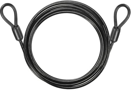 PATIKIL Security Cable Lock (4mm Dia 2.2 Meters 35kg Load, Black) Vinyl Coated Stainless Steel Double Loops Flexible Wire Rope Safety Cable Luggage Lock Suit for - Outdoor