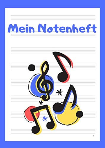 Notenheft für Kinder A4: Mein Notenheft für Kinder und Anfänger Din A4, 110 Seiten, 8 Notensysteme pro Seite, große Lineatur