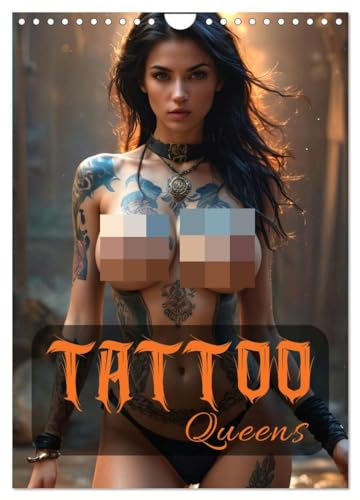 Tattoo Queens (Wandkalender 2025 DIN A4 hoch), CALVENDO Monatskalender: Kunst & Haut: 12 Monate Tattoo-Glanz (CALVENDO Erotik)