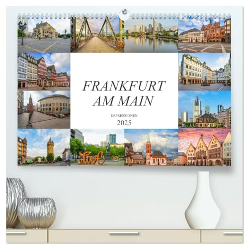 Frankfurt am Main Impressionen (hochwertiger Premium Wandkalender 2025 DIN A2 quer), Kunstdruck in Hochglanz