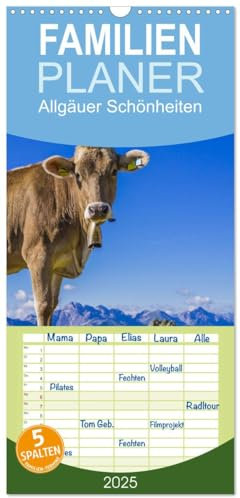Familienplaner 2025 - Allgäuer Schönheiten Allgäu - Land der Kühe mit 5 Spalten (Wandkalender, 21 cm x 45 cm), CALVENDO