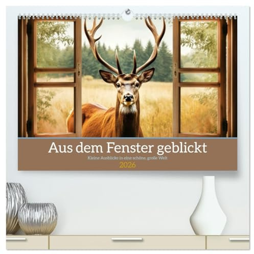 Aus dem Fenster geblickt (hochwertiger Premium Wandkalender 2026 DIN A2 quer), Kunstdruck in Hochglanz: Kleine Fenster in eine schöne Welt! (CALVENDO Orte)