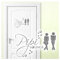 Grandora Wandtattoo Sprüche PIPI Lounge Mann Frau I Mittelgrau 27 x 18 cm I WC Türaufkleber Piktogramm Bad Badezimmer Wandaufkleber Wandsticker W755