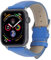 STILGUT Bracelet Compatible avec Apple Watch 38 mm 40 mm, Bracelet en Cuir véritable pour iWatch Series 6/5/4/3/2/1 et Apple Watch SE, Bleu