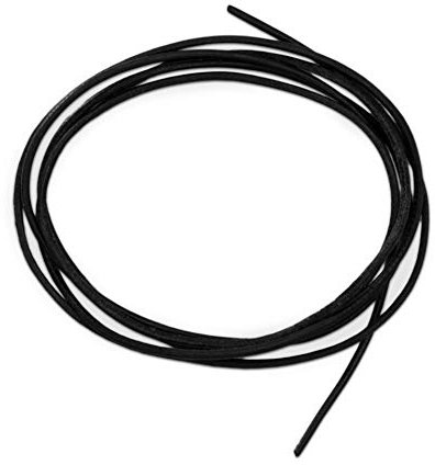 ZÜSSI Leder-Band schwarz - aus hochwertigem Ziegenrundleder - Schmuck Zubehör & Bastelbedarf - Länge: ca 100 cm, Dicke: ca 1,5 mm
