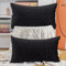 Madizz 2er Set Samt Dekorativ Zierkissenbezüge Luxus Stil Kissenbezug für Sofa für Schlafzimmer Schwarz 30x50 cm Rechteckigig