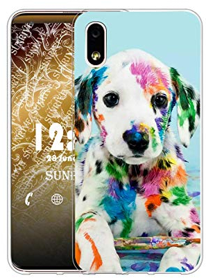 Sunrive Kompatibel mit ZTE Blade A3 (2020) Hülle Silikon, Transparent Handyhülle Schutzhülle Etui Case (Q Hund 2)+Gratis Universal Eingabestift MEHRWEG