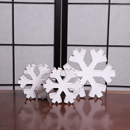 WAWOO 3er Set Schneeflocke Weihnachtsdeko - Weiß antik - Weihnachtsdeko Bauernhof Weihnachtsdeko Landhaus Weihnachtsdeko Foto Requisiten Beste Winterkamin Dekoration