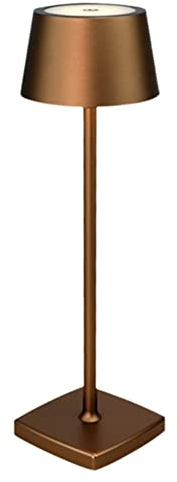 Akku Tischlampe Kabellos, Retro Table Lamp Warme Lichtfarbe Touch Dimmbar, Schutzart IP54 Led Tischleuchte Aufladbar 6000mAh, für Drinnen und Draußen Buffet Restaurant Kaffee Schlafzimmer, Braun