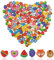 150 Stück Mini Radiergummis, Süße Obst Tier Herz Radiergummi, Kawaii Niedliche Bleistift Radiergummi Set für Kinder Schüler Hausaufgaben Schule Büro Geschenke