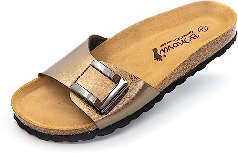 BOnova Malaga Sandale Damen in 3 Farben und von Größe 36 bis 42. Die elegante Sandale für den Sommer. Bequemes Kork Fußbett – Laufen wie auf Wolken. Hergestellt in der EU