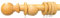 Amari Bargain Large Wooden Curtain Poles - 28mm Diameter Wood Pole - Door Window Curtain Rod - Classic Finials & Rings Set - Fixed Length Wooden Rail - For Living Room, Office (Natural - 180cm)